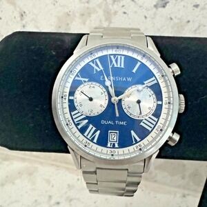 Thomas Earnshaw 39.5mm Men's Silver+Blue Watch City of London ES-8176-33 2 bands